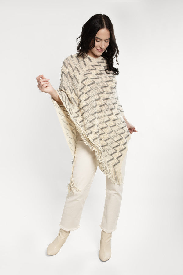 Chevron Pom-Pom Poncho