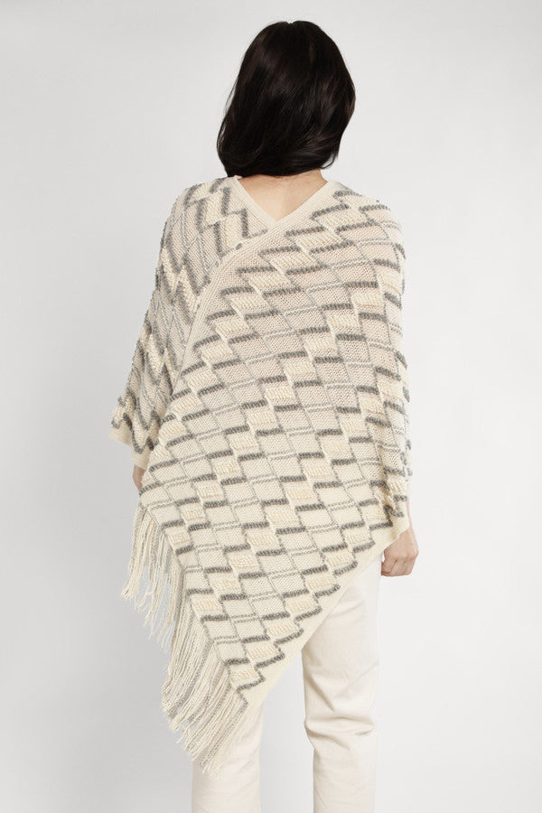 Chevron Pom-Pom Poncho