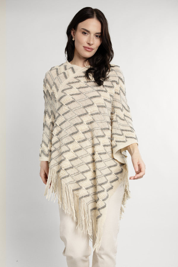 Chevron Pom-Pom Poncho