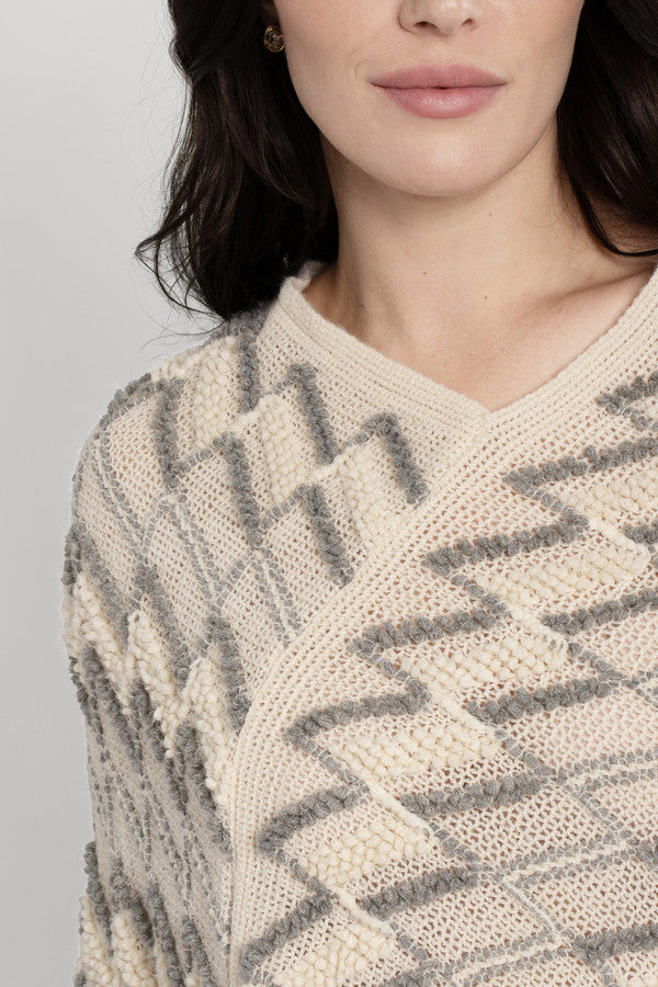 Chevron Pom-Pom Poncho