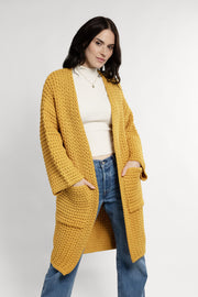 Nuli Cable Knit Kimono Mustard