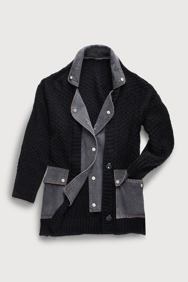 Denim Knit Cardigan
