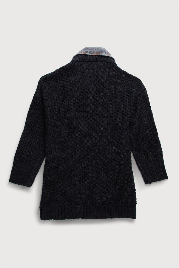 Denim Knit Cardigan