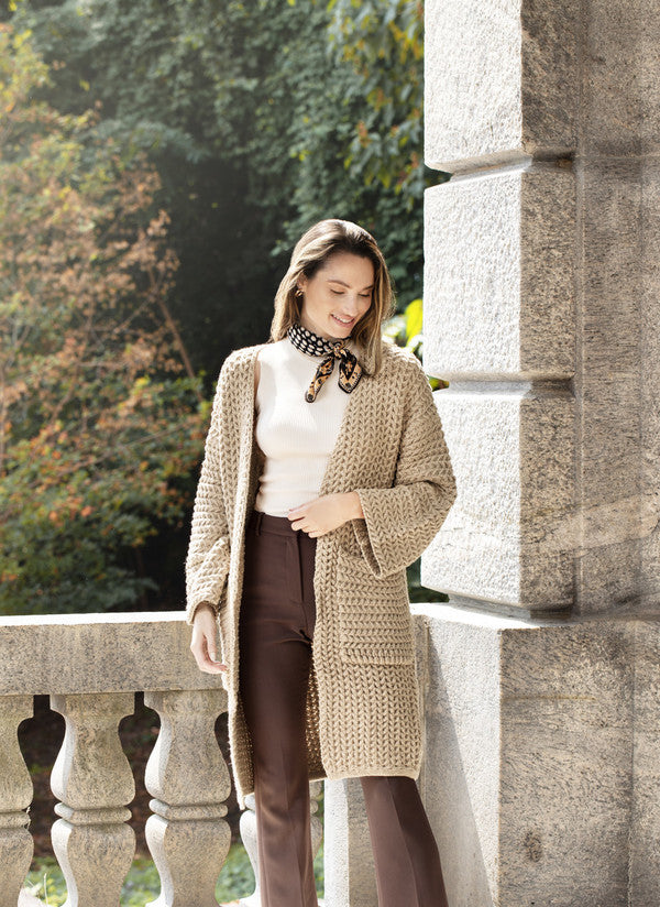 Nuli Cable Knit Kimono Taupe