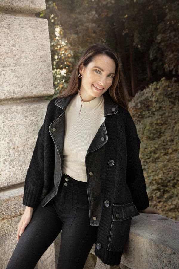 Denim Knit Cardigan