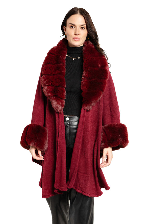 Filippa Faux Fur Trim Kimono