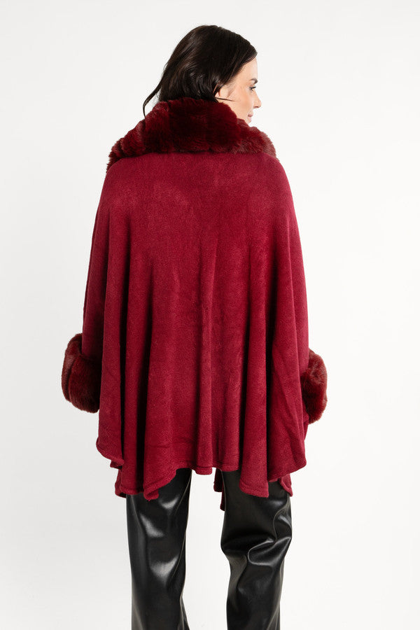 Filippa Faux Fur Trim Kimono