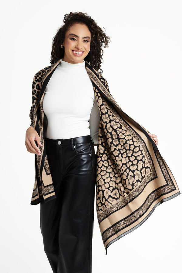 Reversible Leopard Pattern Scarf