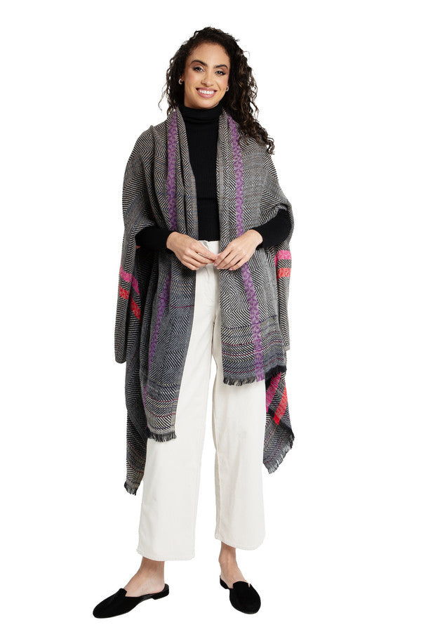 Herringbone Wool Cotton Kimono