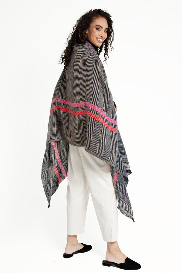 Herringbone Wool Cotton Kimono