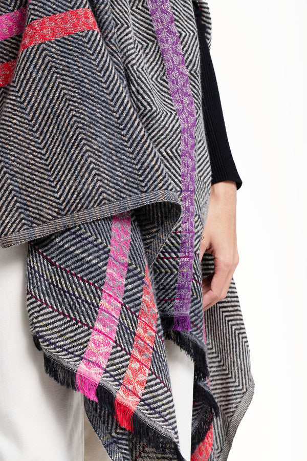 Herringbone Wool Cotton Kimono