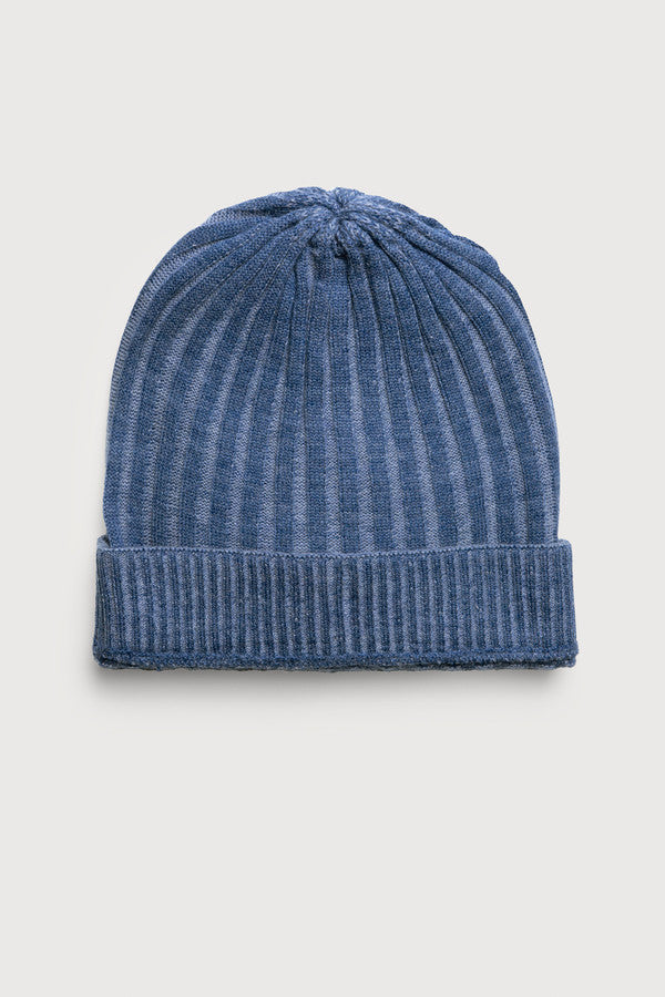 Slouchy Ribbed Cuffed Beanie Cornflowerblue