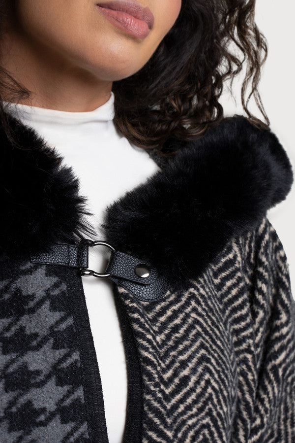 Beverly Ann Fur Faux Kimono