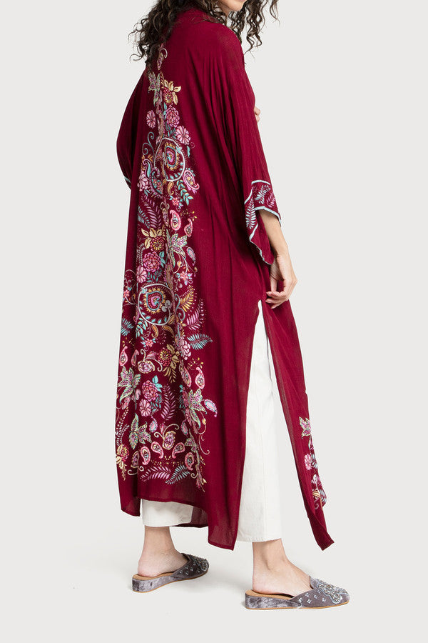 Flowy Paisley Kimono Long