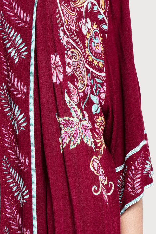Flowy Paisley Kimono Long