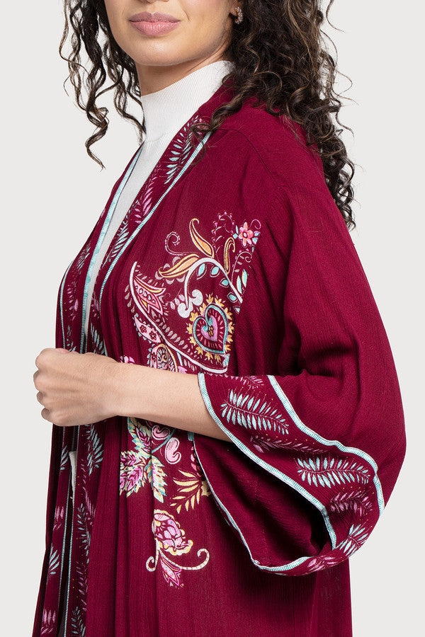 Flowy Paisley Kimono Long