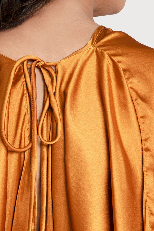 Satin Tie-Front Maxi Kaftan