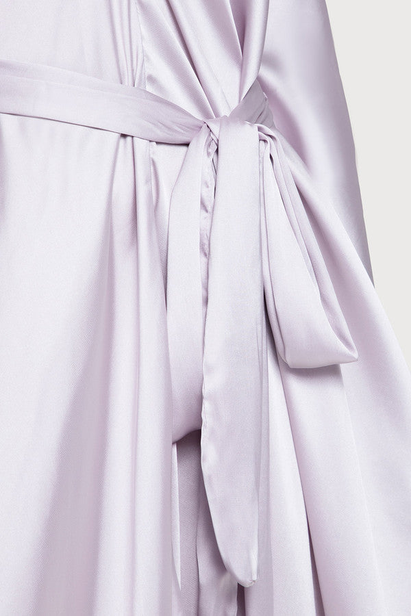 Satin Tie-Front Maxi Kaftan