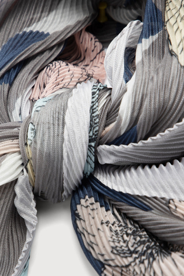 Pleated Floral Geo Scarf