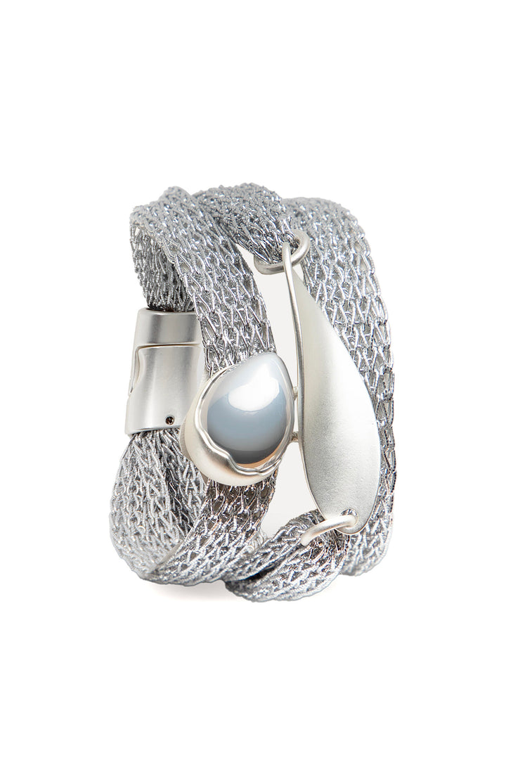 Mesh Twisted Plate Orb Bracelet