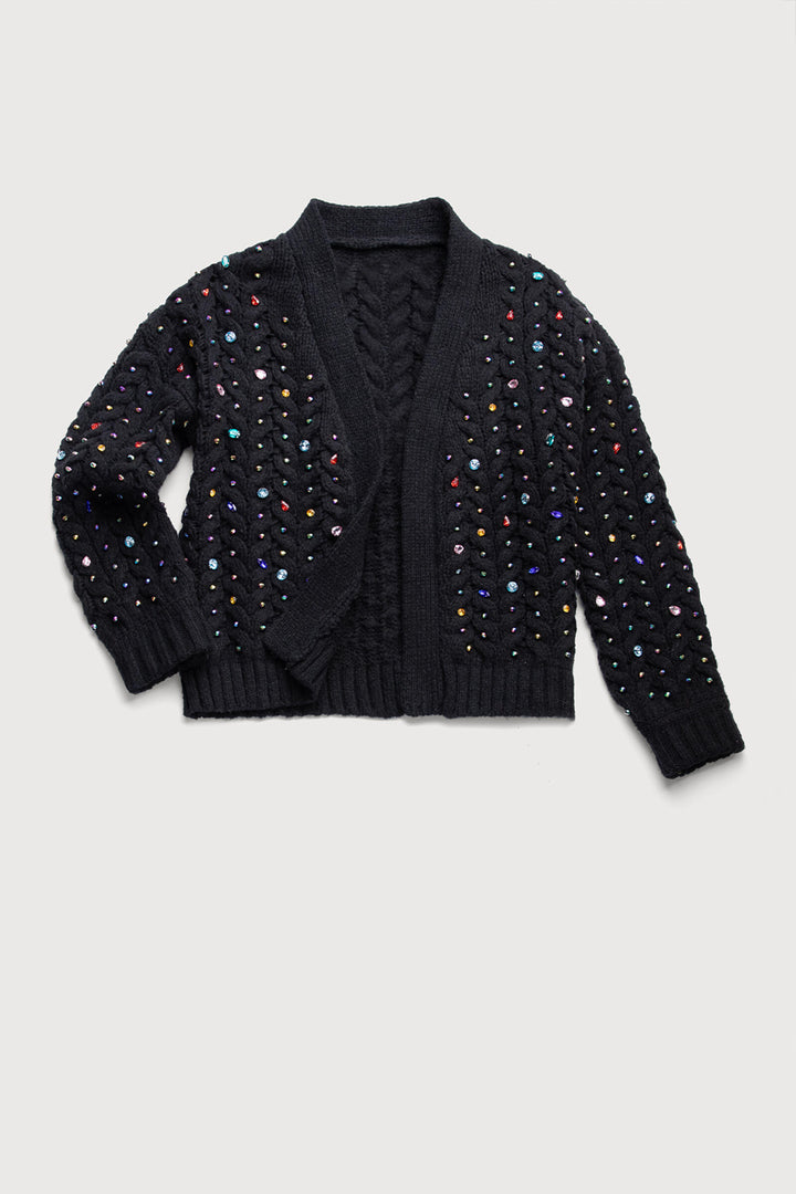 Cable Knit Gemstone Cardigan
