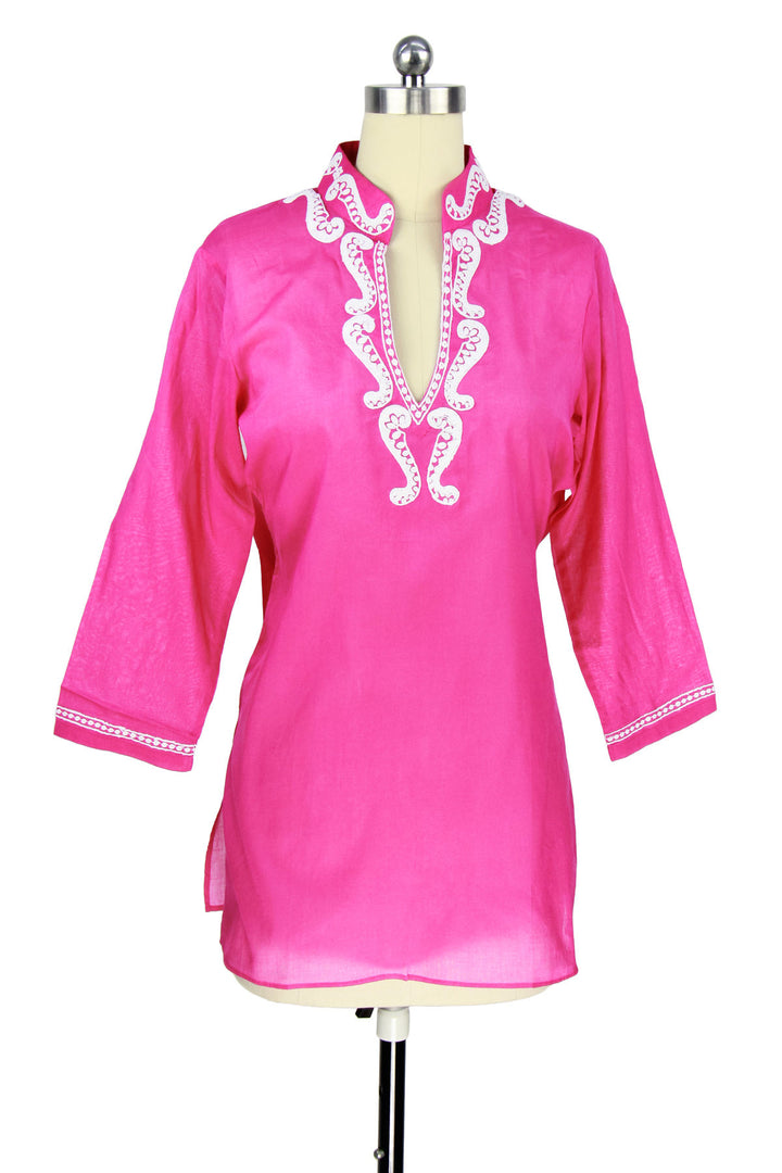 Paisley Embroidered Flared Sleeves Thread Tunic