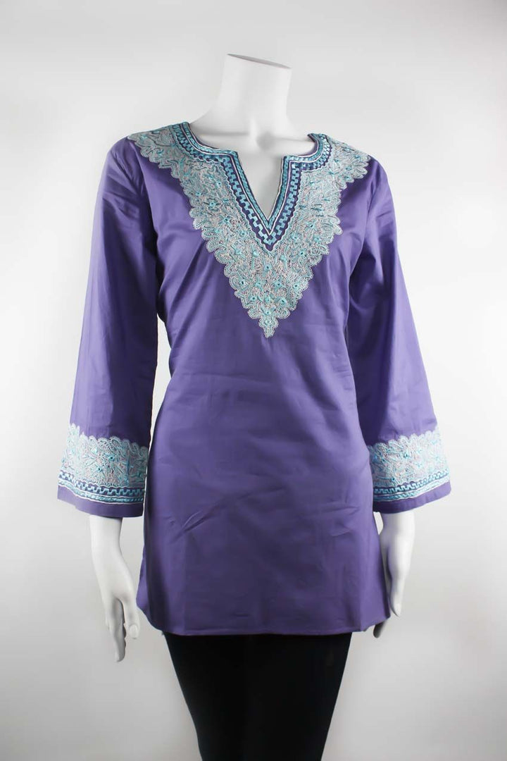 Embroidered Short Cotton Tunic