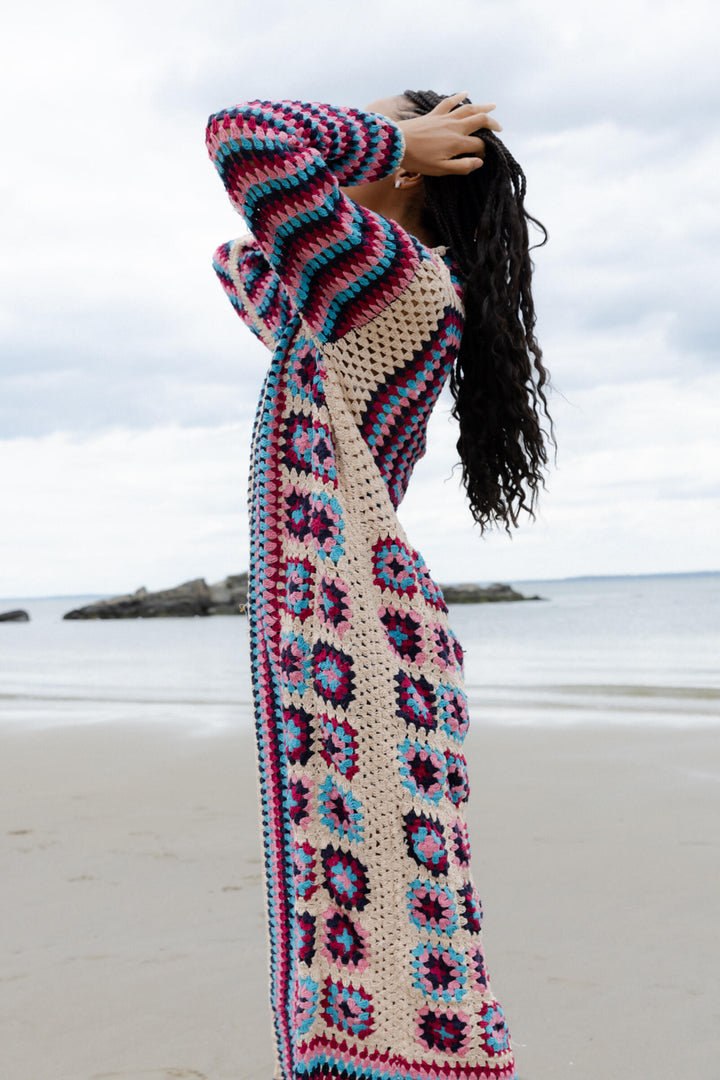 Cotton Granny Square Crochet Kimono