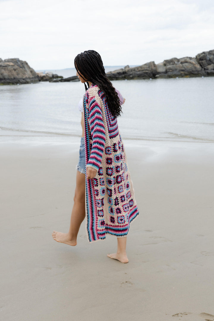 Cotton Granny Square Crochet Kimono