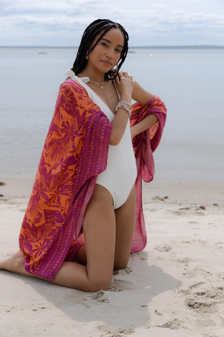 Woodblock Kimono Fuchsia