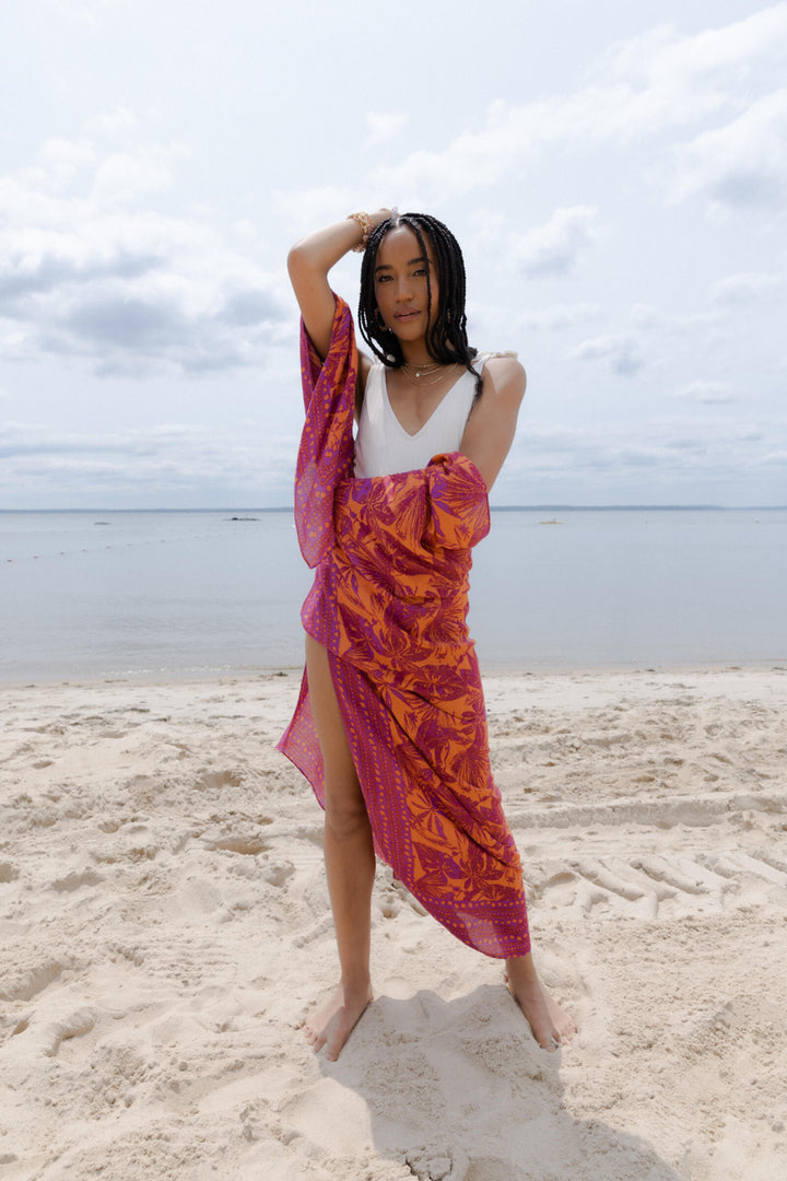 Woodblock Kimono Fuchsia