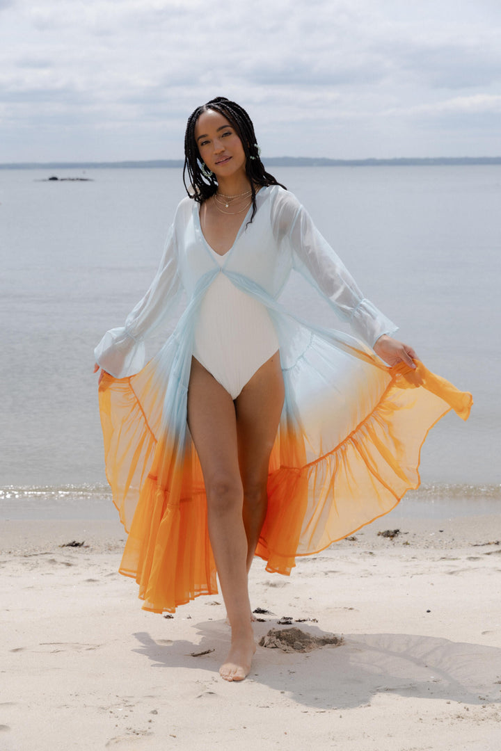 Sheer Kimono Cover Up Ombre