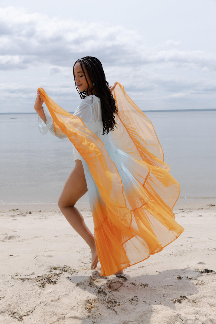 Sheer Kimono Cover Up Ombre