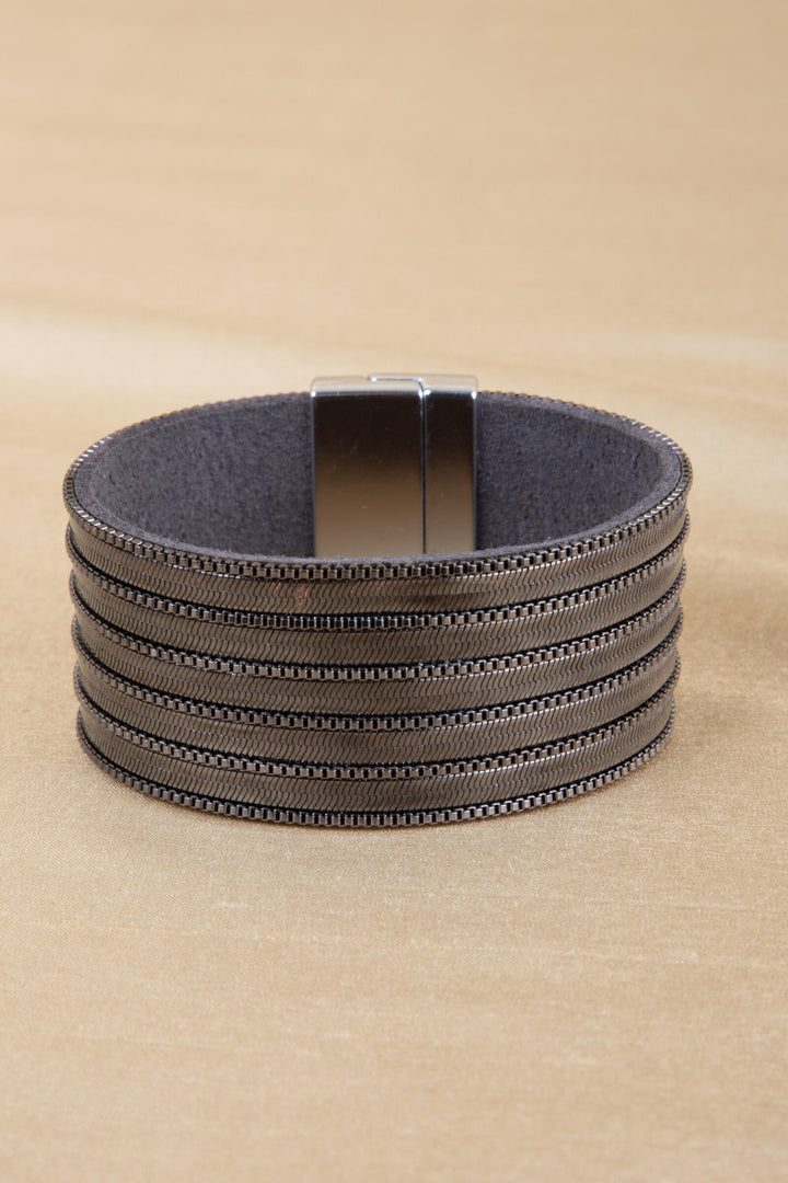 Vegan Leather Delicate Chains Bracelet