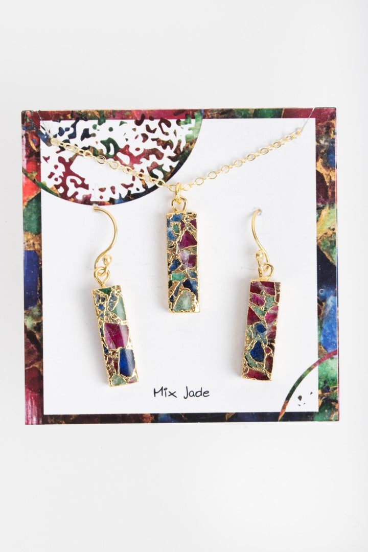 Mojave Mini Rectangle Earring and Necklace Set