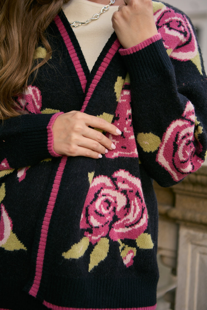 Flower Print Cardigan