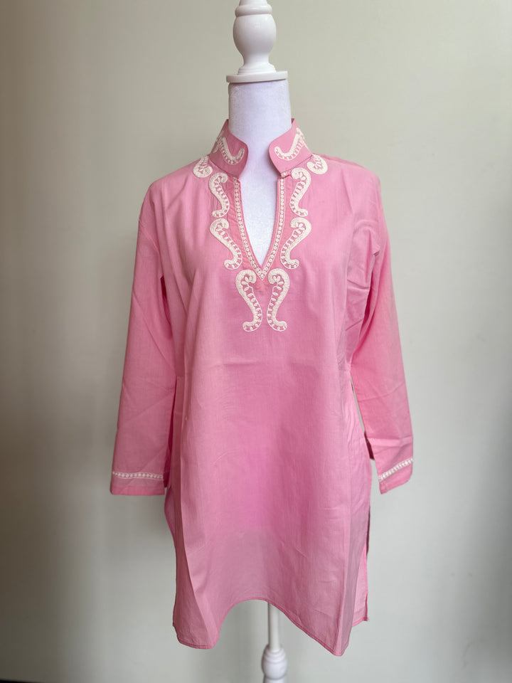Paisley Embroidered Flared Sleeves Thread Tunic