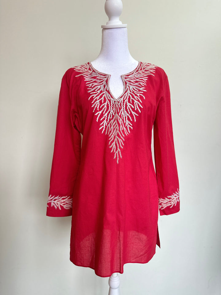Embroidered Cotton Tunic Top