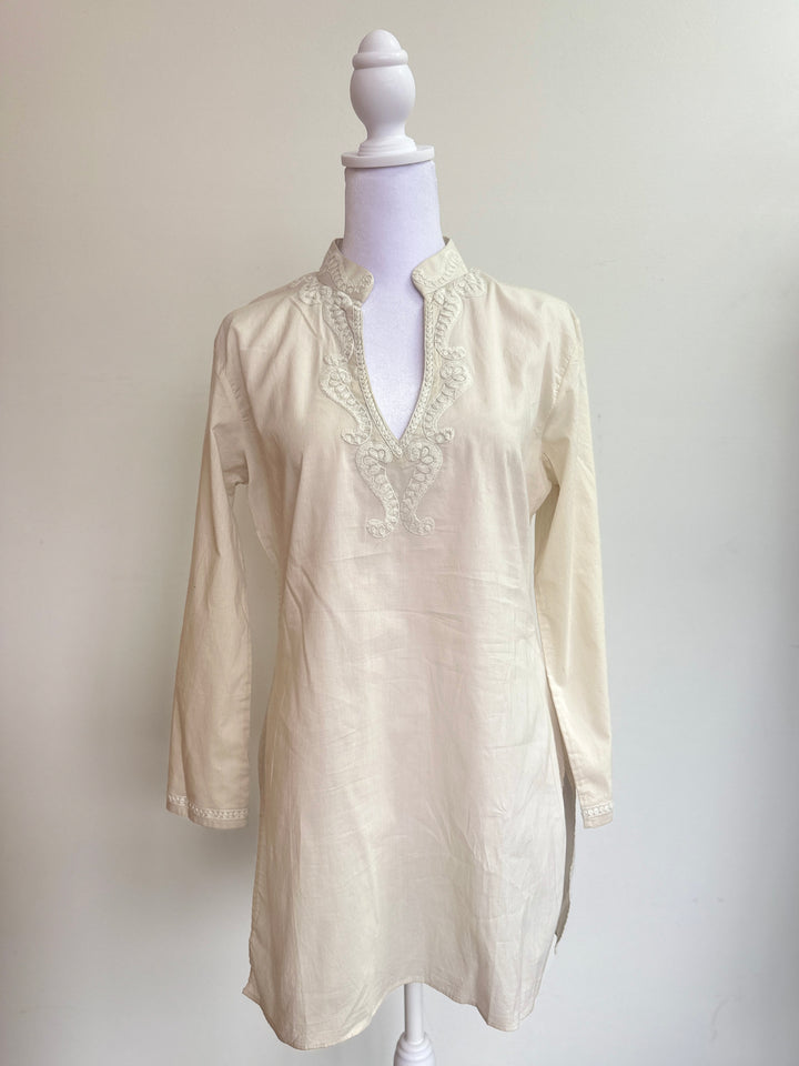 Paisley Embroidered Flared Sleeves Thread Tunic