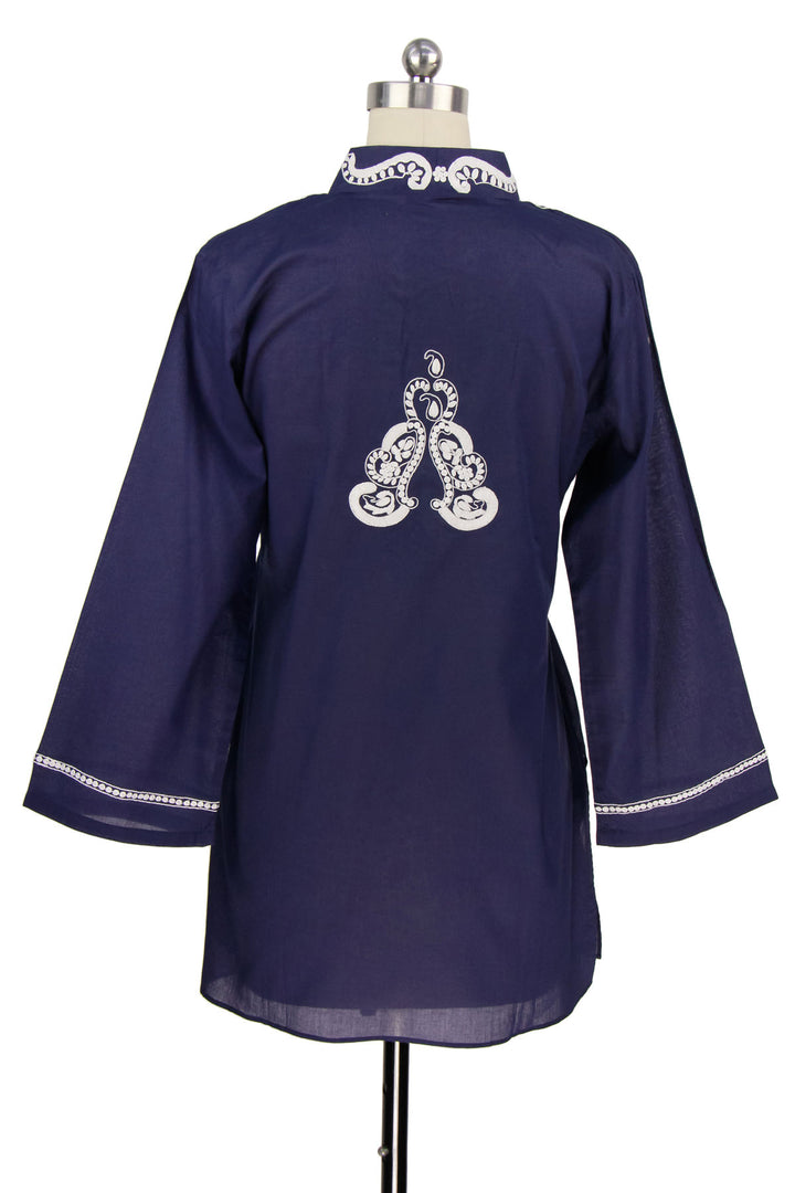 Paisley Embroidered Flared Sleeves Thread Tunic
