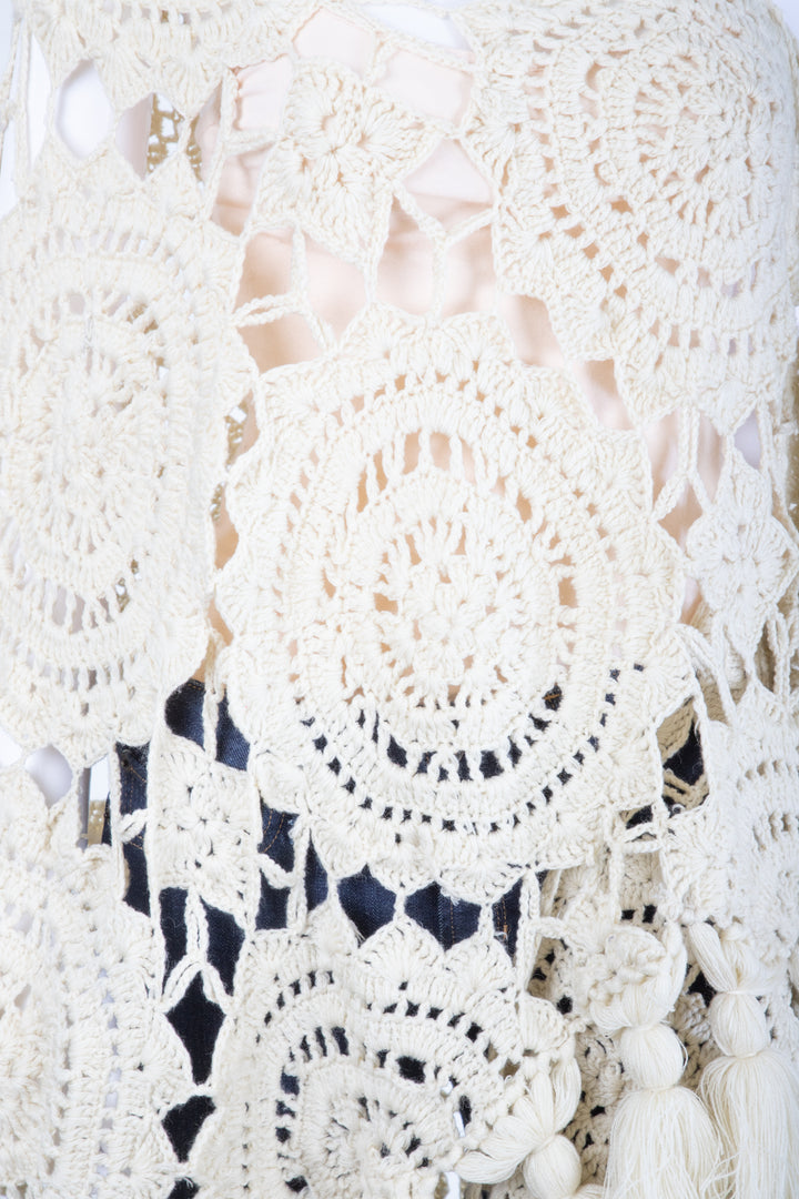 Crocheted Sunshine Shawl White