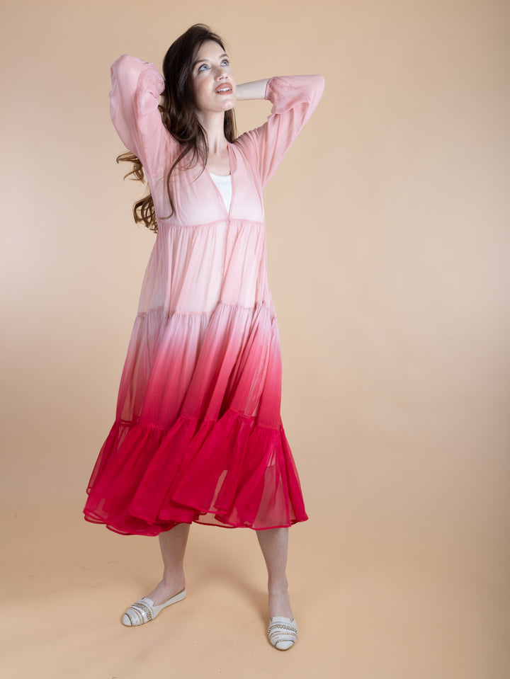 Sheer Kimono Cover Up Ombre