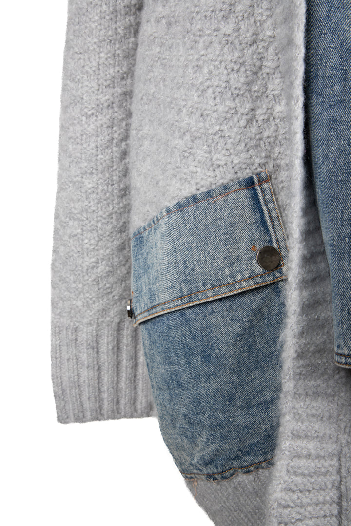 Denim Knit Cardigan