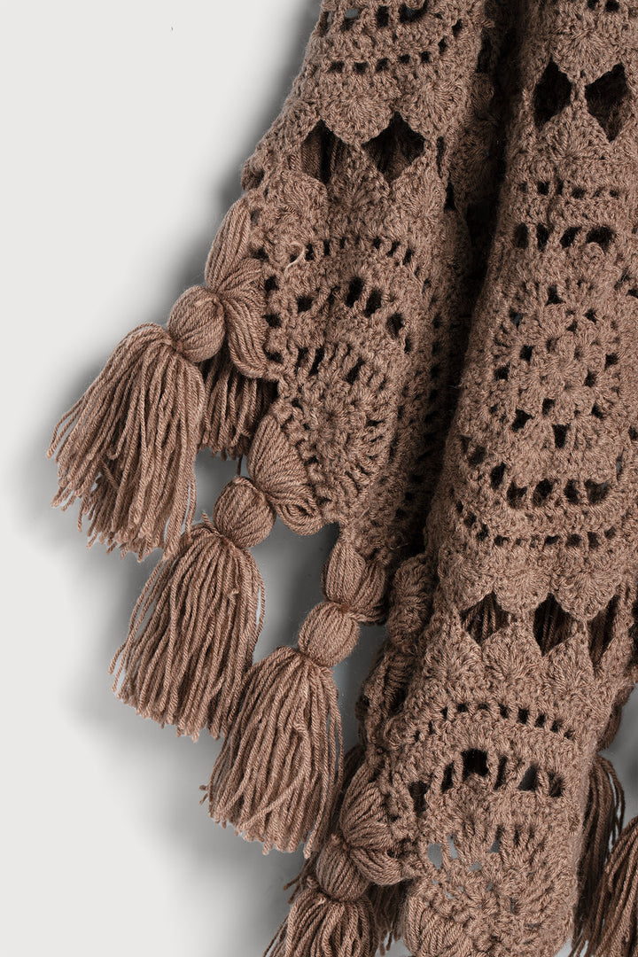 Crocheted Sunshine Shawl Brown