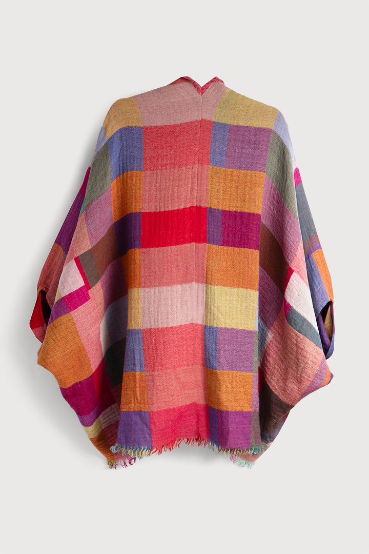 Woolen Rainbow Color Grid Cocoon
