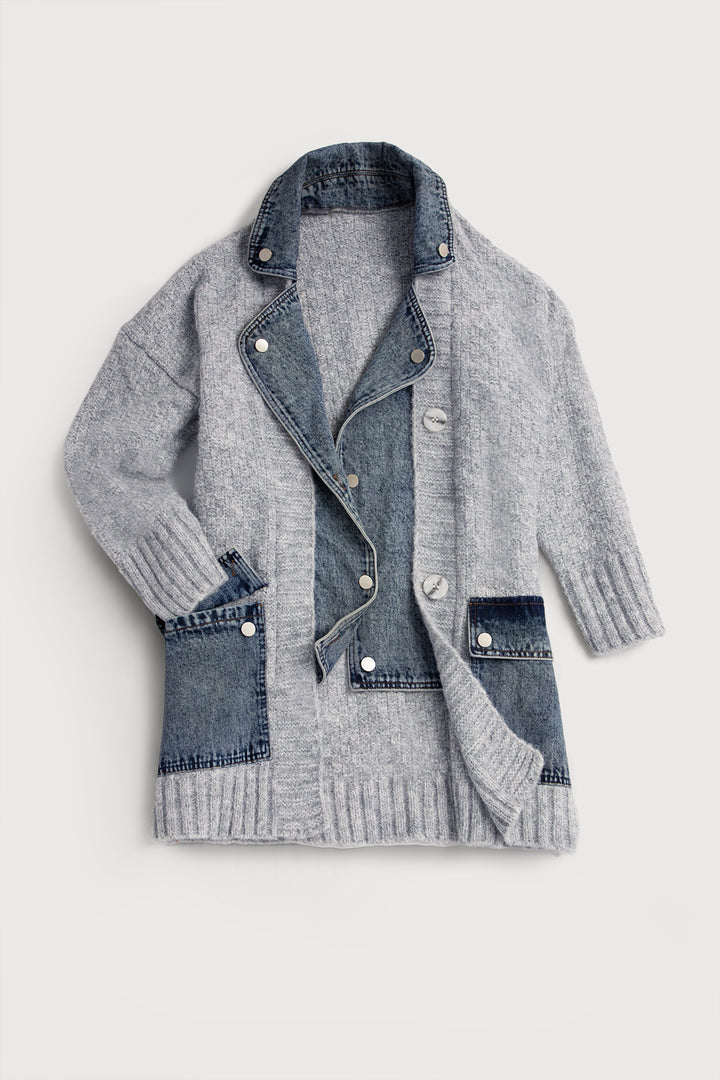 Denim Knit Cardigan