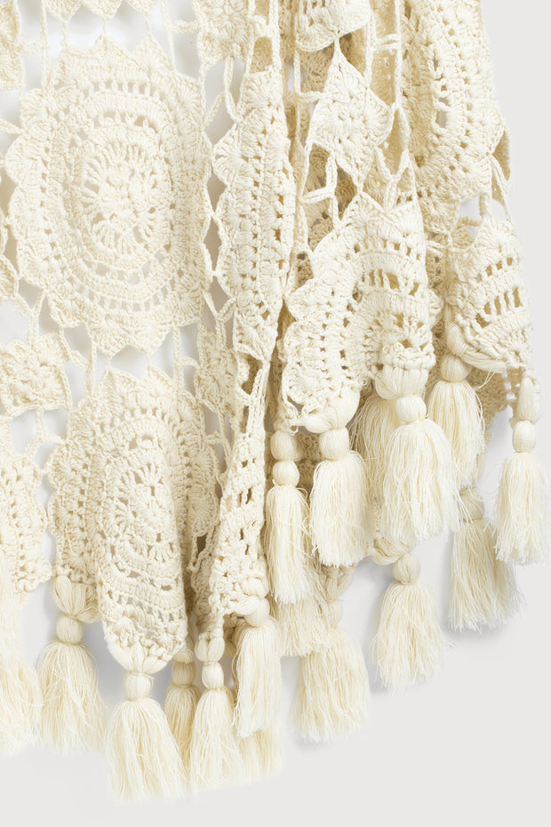 Crocheted Sunshine Shawl White
