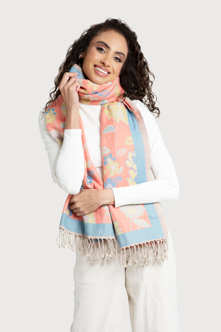 Fiore Pastel Reversible Scarf