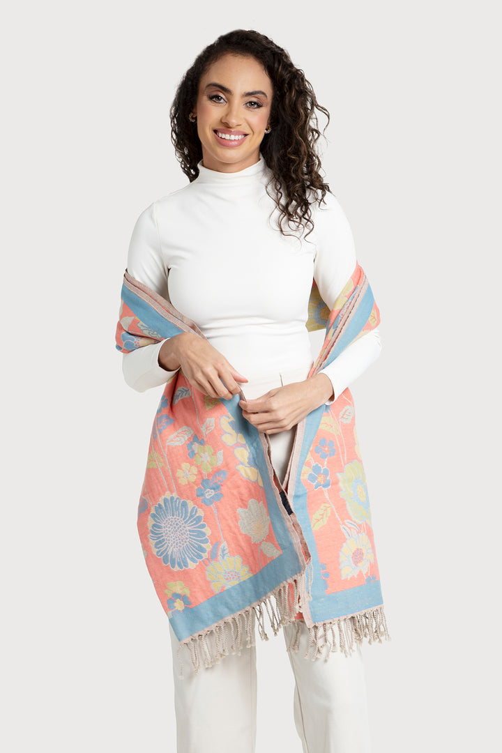 Fiore Pastel Reversible Scarf