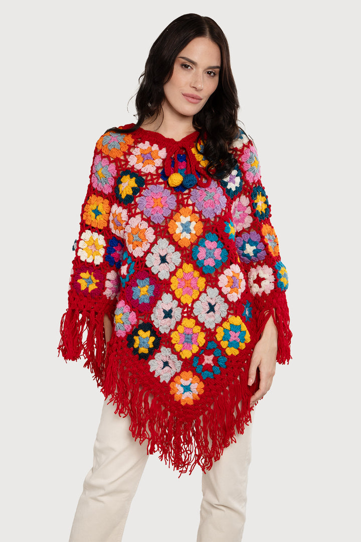 Granny Fringe Crochet Poncho